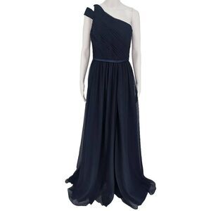 Vintage Angelina Faccenda One-Shoulder Maxi Dress Navy 8